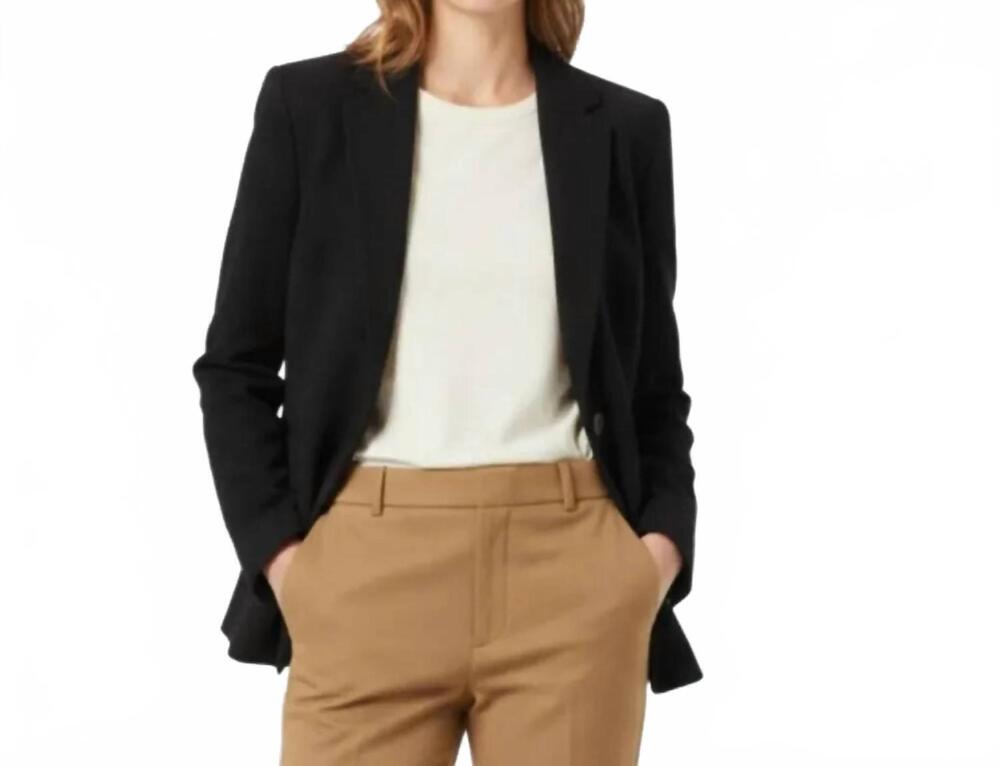NEW TALBOTS double button wool blazer in black